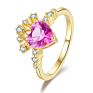 Wedding Engagement Jewelry 925 Sterling Silver White Gold Cubic Zirconia Ring