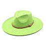 Wide Brim Fall Color Wool Felt Fedora Hats Cotton Polyester Dark Color Solid Plain Jazz Hat 9Cm 9.5Cm Brim