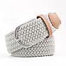 42 Colors Men Women Casual Knitted Pin Buckle Belt Woven Canvas Elastic Expandable Braided Stretch Belts Plain Webbing Strap