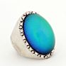 Antique Silver Plated Color Change Emotion Feeling Mood Oval Stone Ring