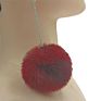 Autumn and Long Dangle Earrings Fluffy Pom Pom Earrings for Women