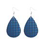 Creative Handmade Light Weight Flower Print Teardrop Earrings Leather Earrings for Women Party Wedding Jewelry