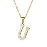 Designer Stainless Steel Zircon Alphabet Pendant Necklaces Hiphop Women Men Hip Hop Gold Chain Necklace Initial Letter Necklace