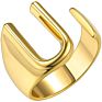 Flynee Jewelry Personalized Brass Gold Bold Initial Letter a to Z Open Alphabet Ring for Women