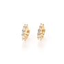 Foxi Korean Jewelry 18K Huggies Hoop Earring Women Gold Earrings Cz Stone Korean Earrings for Women