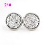 Jewelry Shining Glitter Girls Earings 12Mm Stainless Steel Women Star Color Bling Crystal Druzy Stud Earrings