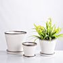 Modern 3 Set Planter Stand Plant Pots round Flower Plant Ceramic Tray for Indoor Outdoor Potted Home Decor Flower Stand