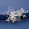 Silver Pearl Crystal Wedding Hair Combs Hair Accessories Bride Bridesmaid Jewelry for Women