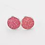 Silver Plating Stud Resin Druzy Drusy Earrings 12Mm Resin Cabochon Earrings for Women Jewelry Gift