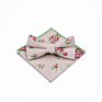 Tie Gift Box White Dress Mens Neck Printed Bowtie Adjustable and Pocket Square Set Linen Bow Ties