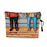 Vintage Beach Scenery Print Women Travel Storage Bag Linen Cloth Toiletries Organize Cute Cosmetic Bag Portable Make up Pouch