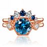 Wedding Engagement Jewelry 925 Sterling Silver White Gold Cubic Zirconia Ring