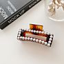 White Women Hair Clips Accessories Pearl Crystal Hair Claw for Girls