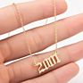 1980- Birth Year Number Stainless Steel Pendant Necklace for Women and Men