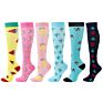 4 Pair Design High Running Travel Logo Nurse Nursing Socks Compression Set