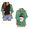 Christmas Blue Bell Cartoon Chiffon Kimono Cardigans Polynesian Tribal Style Casual Loose Open Front Swimwear Shirt Beach Women