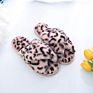 Fluffy Slippers Women Indoor Shoes Ladies Cross Leopard Print Fur Slippers Female Home Fur Slides Faux Fur Slipper