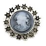 Jaenones Vintage Rhinestone Brooches Queen Head Portrait Brooch Cameo Brooch Sets