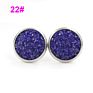 Jewelry Shining Glitter Girls Earings 12Mm Stainless Steel Women Star Color Bling Crystal Druzy Stud Earrings