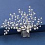 Silver Pearl Crystal Wedding Hair Combs Hair Accessories Bride Bridesmaid Jewelry for Women