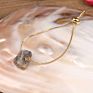 Single Stone Gold Chain Adjustable Crystal Bracelets Natural Nugget Quartz Crystal Simple Bracelet