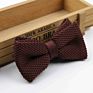 Style Men Women Soild Color Knit Bowtie Adjustable Double Deck Butterfly Bowties Designer Knitting Dress Knitted Bow Tie