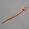 Vintage Retro Chinese Black Wooden Sandalwood Carved Long Horn Fork Pen Hairpin Wood Chopsticks Hair Sticks Pins Picks for Women
