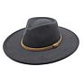 Wide Brim Fall Color Wool Felt Fedora Hats Cotton Polyester Dark Color Solid Plain Jazz Hat 9Cm 9.5Cm Brim