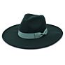 Womens Classic Wide Brim Floppy Panama Bow Hat Belt Buckle Wool Felt Fedora Hat