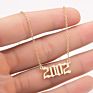 1980- Birth Year Number Stainless Steel Pendant Necklace for Women and Men