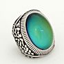 Antique Silver Plated Color Change Emotion Feeling Mood Oval Stone Ring