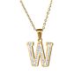 Designer Stainless Steel Zircon Alphabet Pendant Necklaces Hiphop Women Men Hip Hop Gold Chain Necklace Initial Letter Necklace