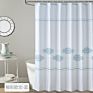 European Pattern Print Waterproof Shower Curtain, Elegant Rust Resistant Green Shower Curtain Boho for Bathroom/