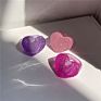 Geometric Chunky Candy Color Poly Acrylic Rings Cute Marble Texture Acid Acetate Colorful Acrylic Resin Ring Set for Woman