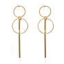 Jachon Statement Earrings Gold Jewelry Big Geometric round Earrings for Women Hanging Dangle Drop Gold Earrings