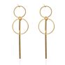 Jachon Statement Earrings Gold Jewelry Big Geometric round Earrings for Women Hanging Dangle Drop Gold Earrings