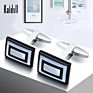 Kaidvll Cufflinks Luxury White Stripe Rectangle Cufflink Crown Crystal Novelty Cufflink for Mens