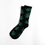 Professional Colorful Tube Sports Socks Bamboo Maple Leaf Socks Design Hemp Weed Leaf Socks