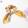 Qiyue Animal Snake Leopard Print Rabbit Ear Hair Scrunchies with Ties