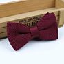 Style Men Women Soild Color Knit Bowtie Adjustable Double Deck Butterfly Bowties Designer Knitting Dress Knitted Bow Tie