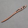 Vintage Retro Chinese Black Wooden Sandalwood Carved Long Horn Fork Pen Hairpin Wood Chopsticks Hair Sticks Pins Picks for Women