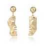 Vriua Abstract Hollow Out Face Dangle Earrings for Women Statement Long Drop Earrings Jewelry Earrings Boucles D'oreille