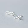 100% 925 Sterling Silver Minimalism Symbol Stud Earring Fine Jewelry for Female