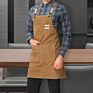 100% Cotton Canvas Leather Apron Barista Bartender Apron for Men and Woman