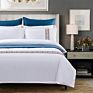 100% Cotton Hotel Embroidery Four-Piece Hotel Bedding Pure Color Simple Satin Embroidery Luxury Quilt Cover