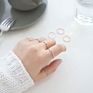 100% S925 Sterling Silver Simple Thin Line Curve Wave Wild Smooth Ring