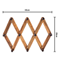 10 Hook Burnt Wood Wall Mounted Expandable Accordion Peg Coat Rack Hanger for Entryway, Mudroom or Garage