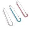 10Cm 8 Loops Pin for Kids Big Pink Blue Crystal Baby Safety Pin Islam Allah Mashallah Charms Brooch Baby Collar Clip Badge Pin