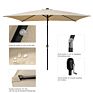 10X6.5 Feet Offset Cantilever Hanging Patio Umbrella Freestanding Outdoor Adjustable Market Umbrella with 20 Led Light