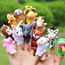 12 Pcs/Set Baby Toy Kids Plush Velour Puppet Hand Puppets Large Chinese Zodiac Farm Animals Zoo Finger Puppet